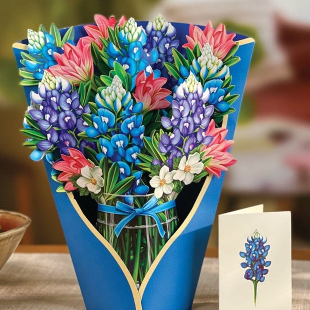 BLUE BONNETS POP-UP FLOWER BOUQUET